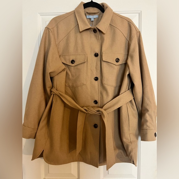 Antonio Melani Noelle Shirt Jacket Shacket Classic Camel Medium NWT - Picture 3 of 5
